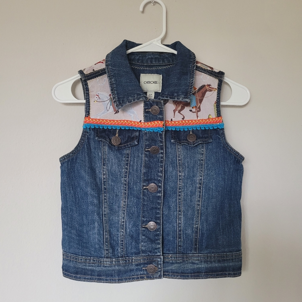 Vintage Cherokee Denim Western Rodeo Vest